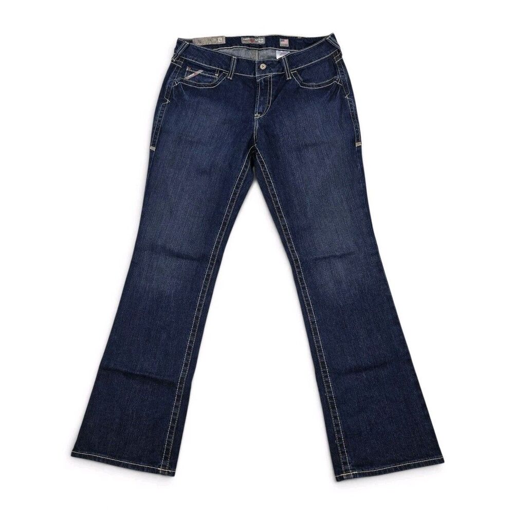 Ariat FR Work Jeans Womens 33L Blue Mid Rise Bootcut Flame Resistant Denim